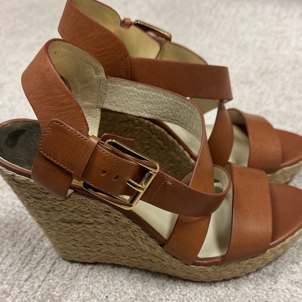 Michael Kors Tan Leather Wedges